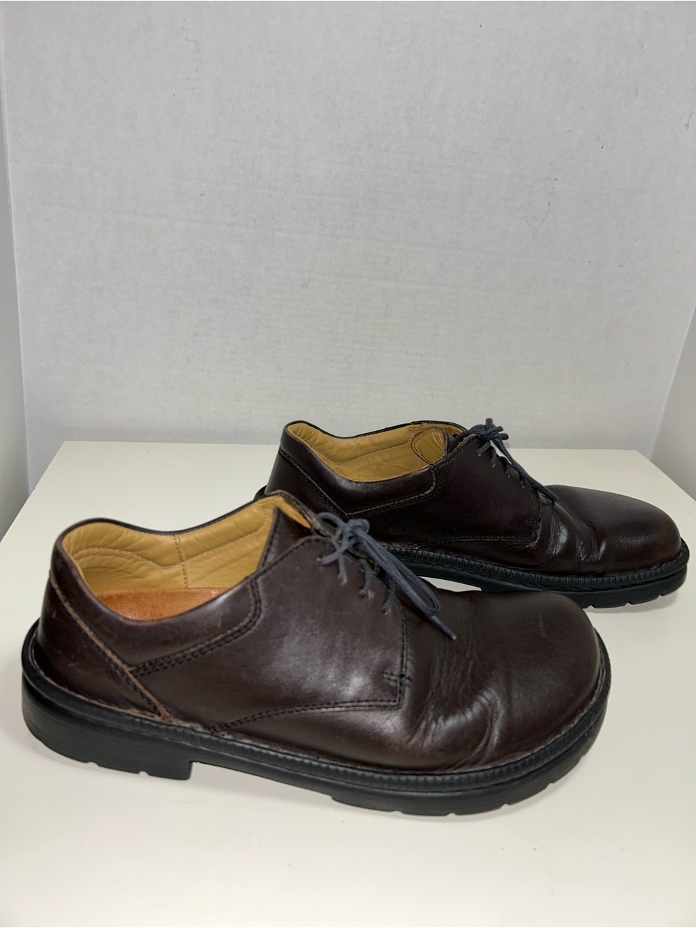 Birkenstock Footprints Black Leather Lace-Up Oxford Shoe